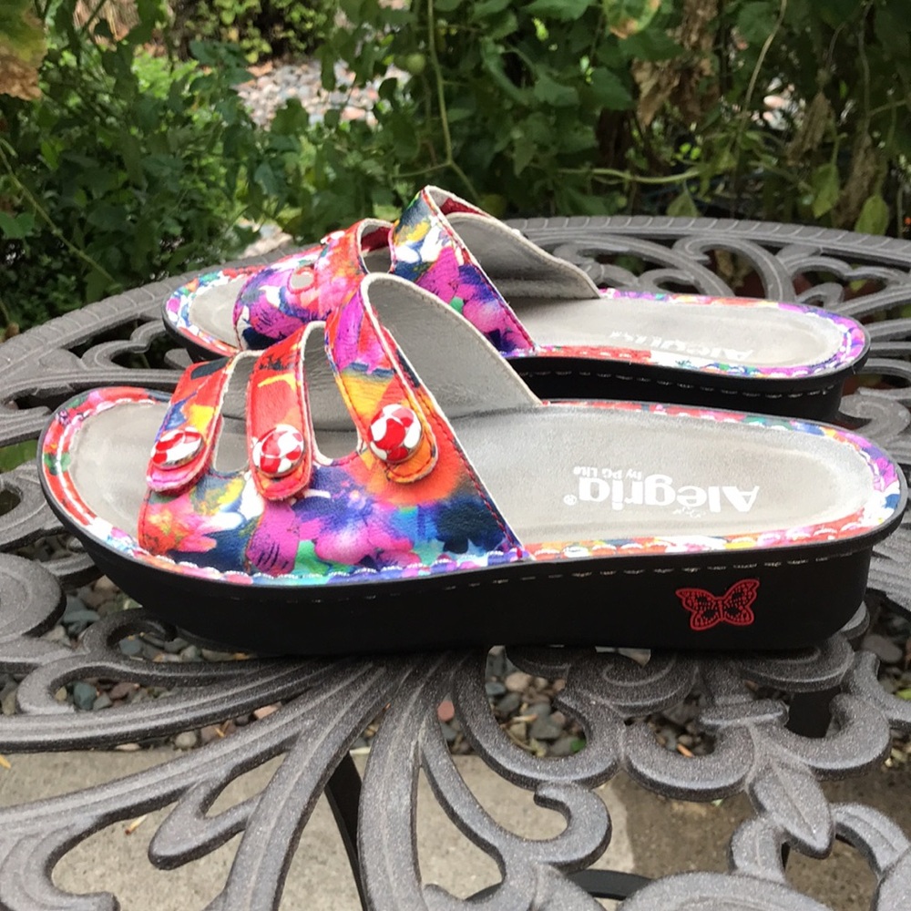 🐲💙 Alegria Fiona Iris Multi color Floral Print Sandal - Picture 7 of 12